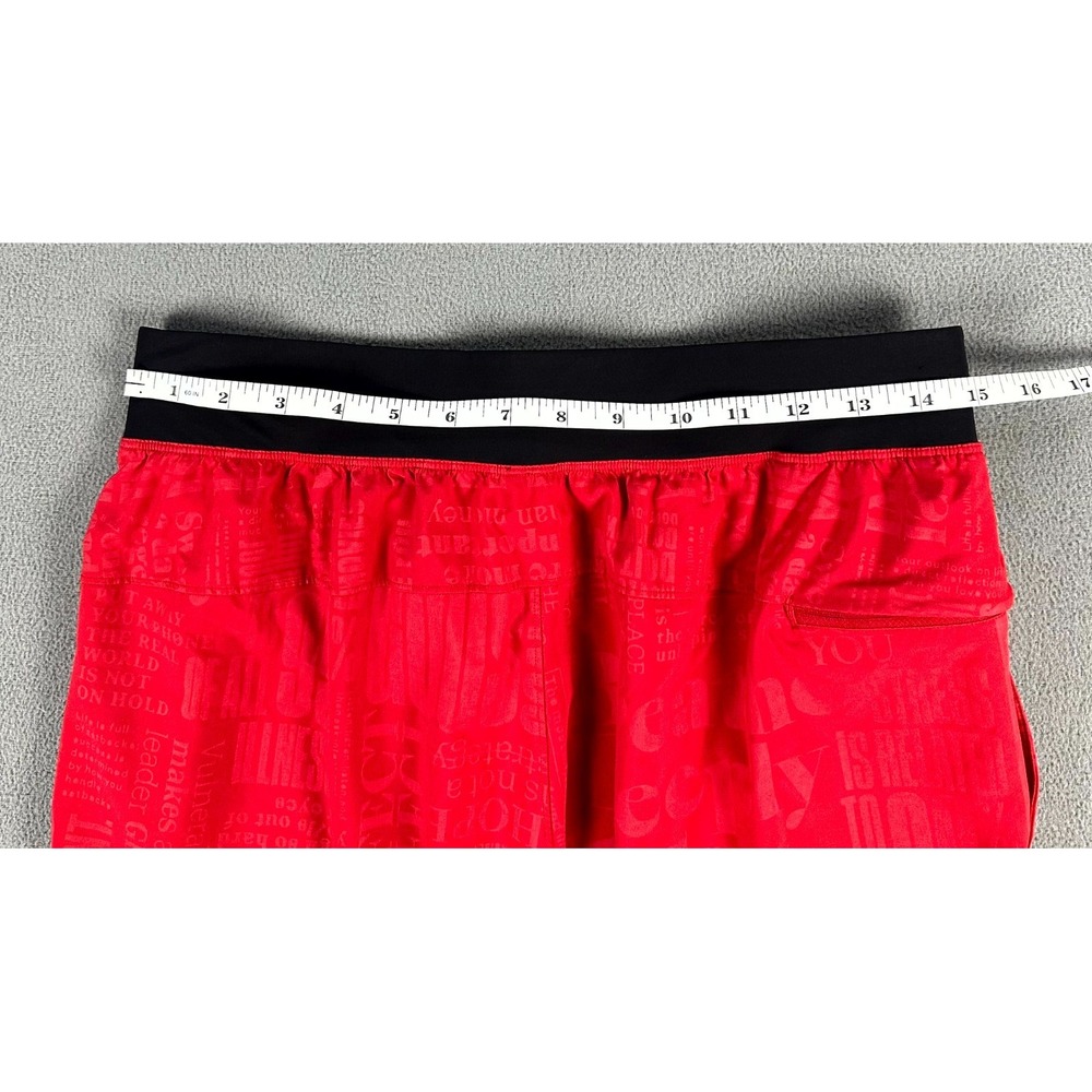 Lululemon Shorts Mens Medium Red THE Short 20th Anniversary Linerless AOP - Picture 7 of 10